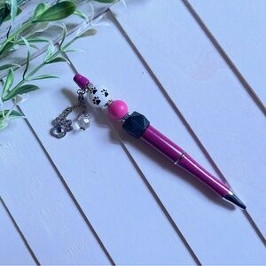 Pink and Black Paw Charm Pen